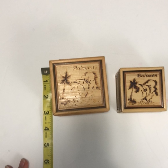 Bahamas Tan Wicker Nesting Boxes 3 Trinkets Collection - Picture 4 of 7